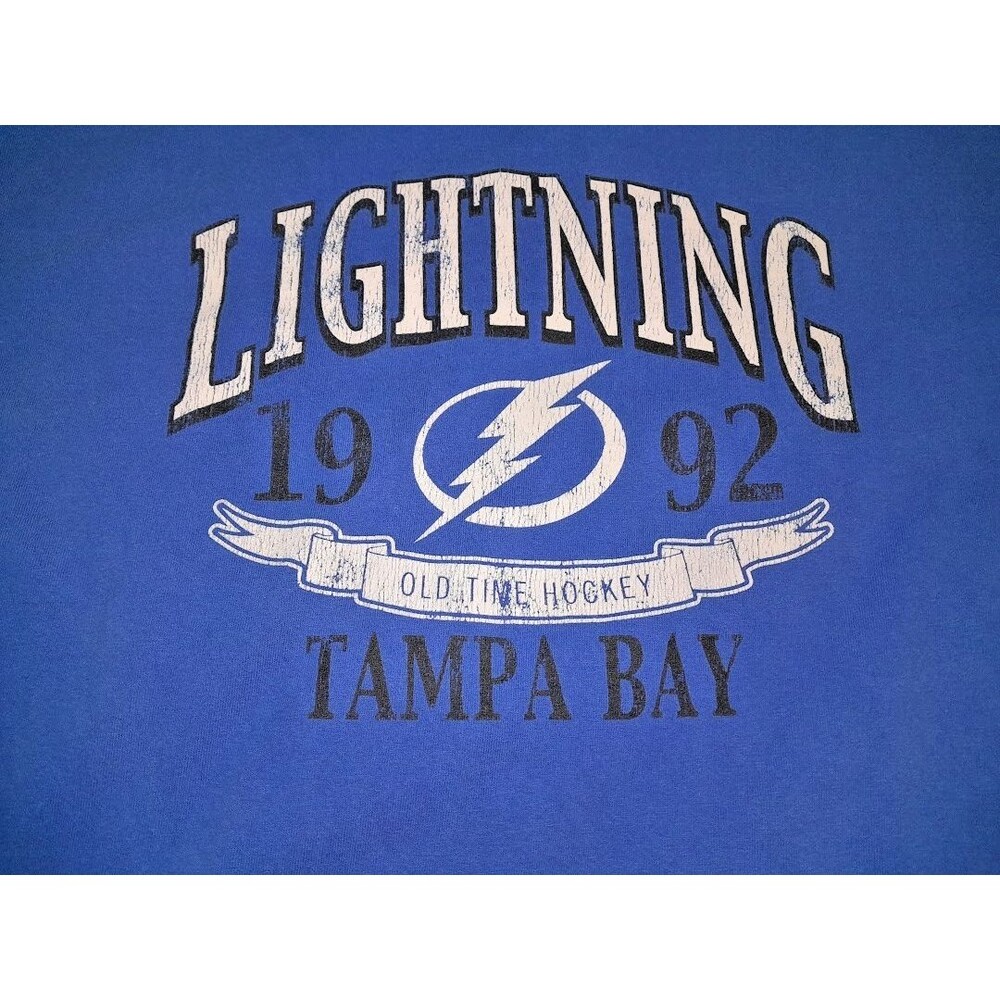 Vintage 1992 Tampa Bay Lightning Long sleeve shirt size Large blue Hockey